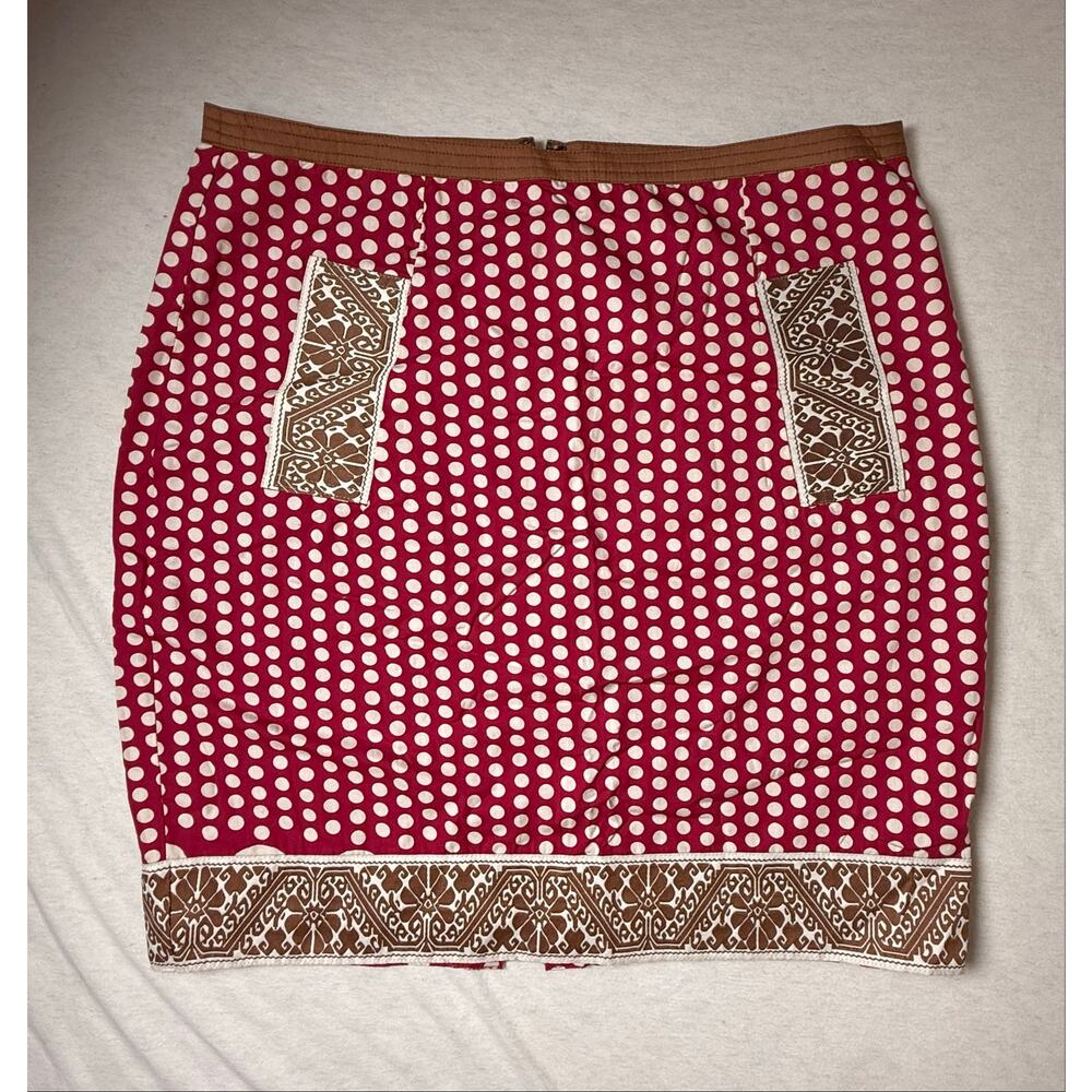 Plenty by Tracy Reese Boudot Pink Polka Dot Embroidery Mini Skirt Anthro Boho 
6
